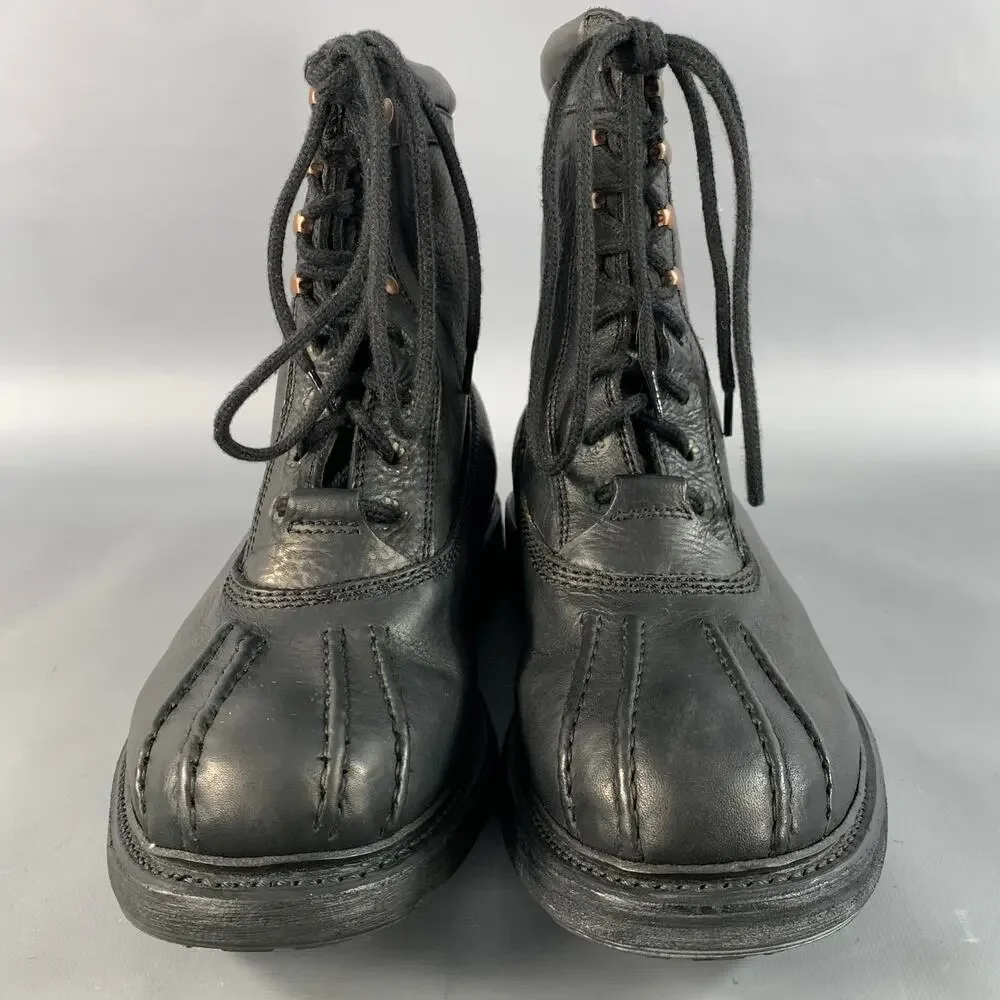 TED BAKER Size 11 Black Solid Leather Comando Sole Boots